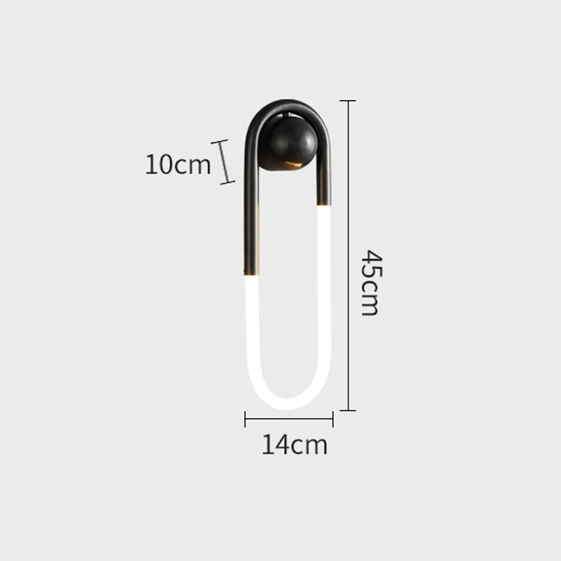 Minimalistische U-Form Wandlampe
