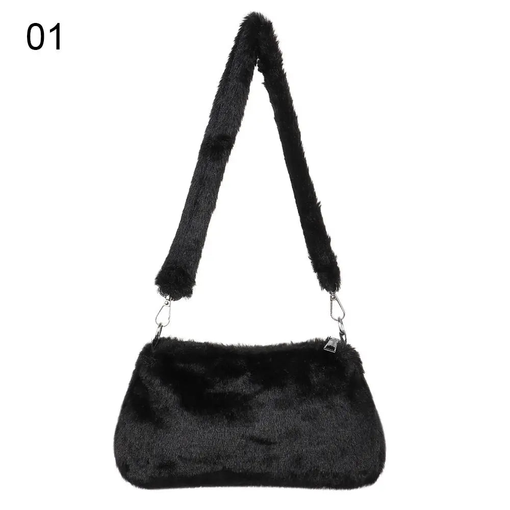 Shoulder Bag Soft Plush Animal Print