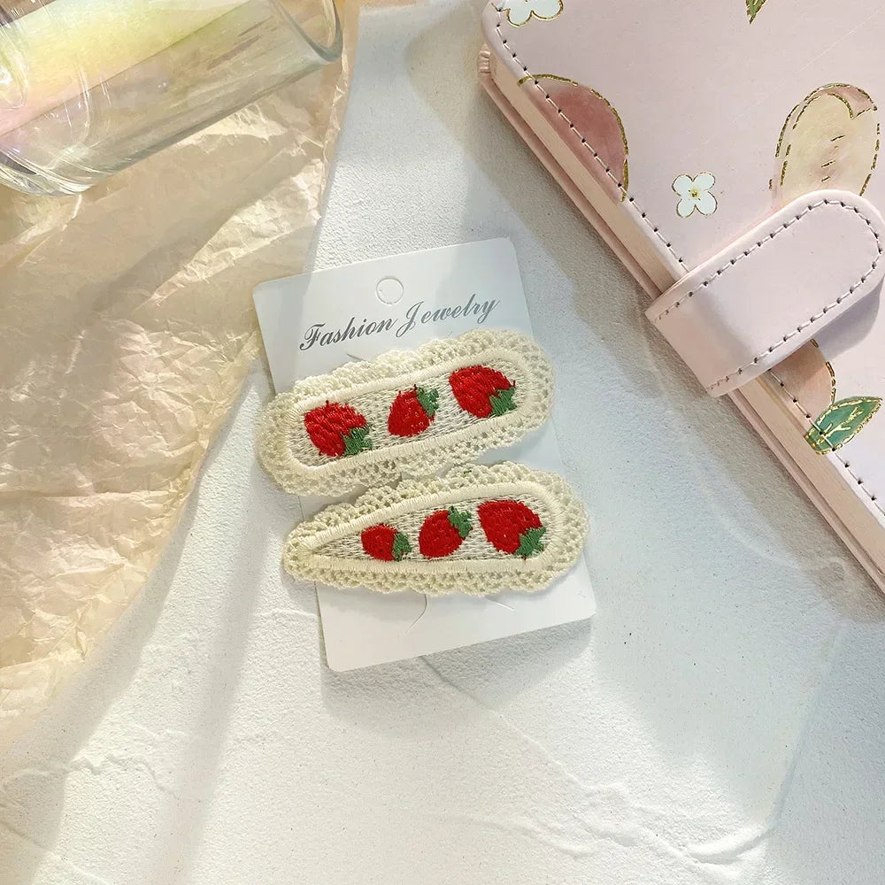 Cherry Knitting Hair Clips