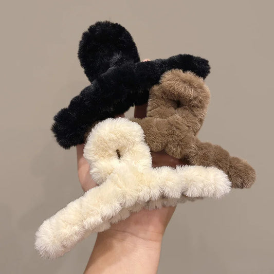 Large Plush Hair Claw