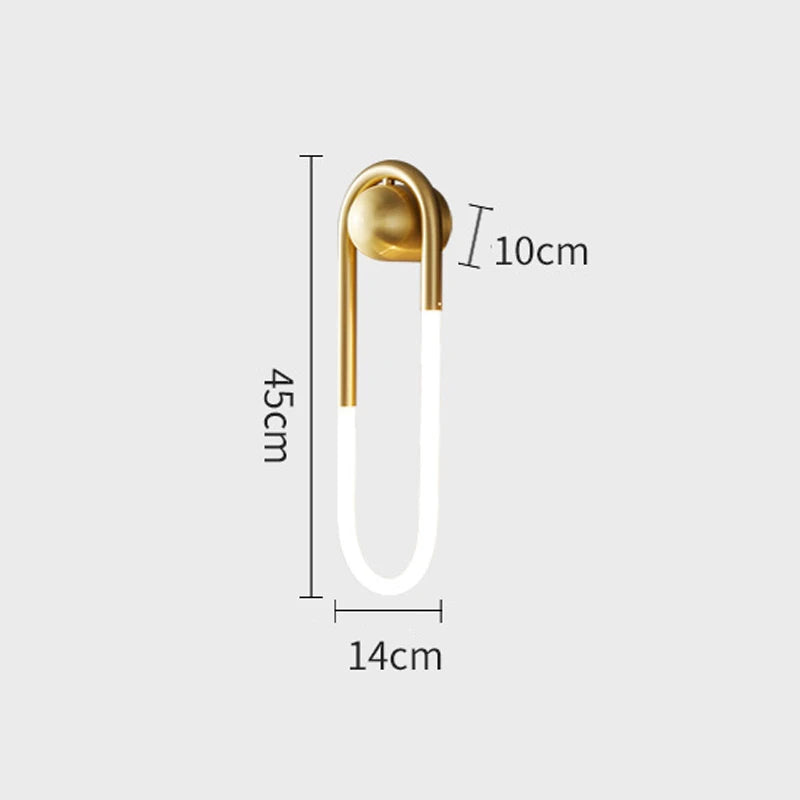 Minimalistische U-Form Wandlampe