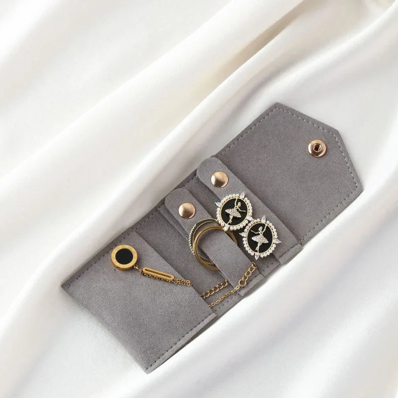Small Microfiber Leather Jewelry Storage Bag