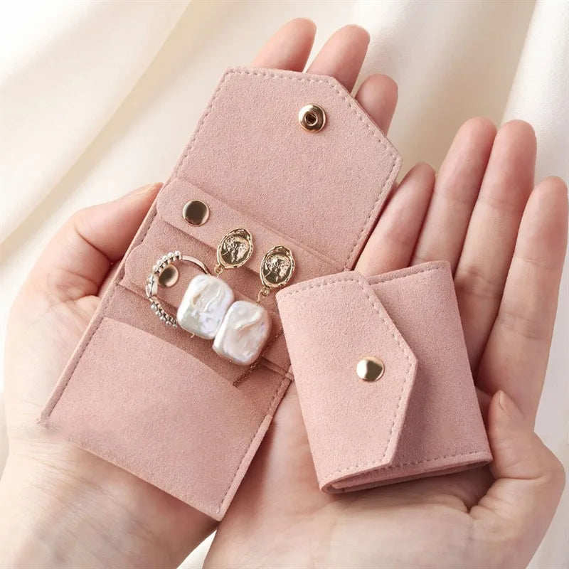 Small Microfiber Leather Jewelry Storage Bag