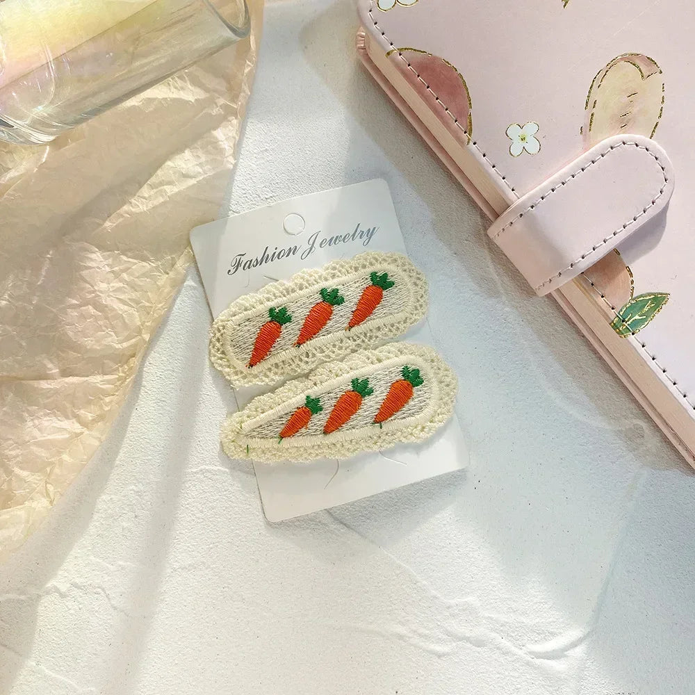 Cherry Knitting Hair Clips