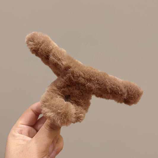 Large Plush Hair Claw