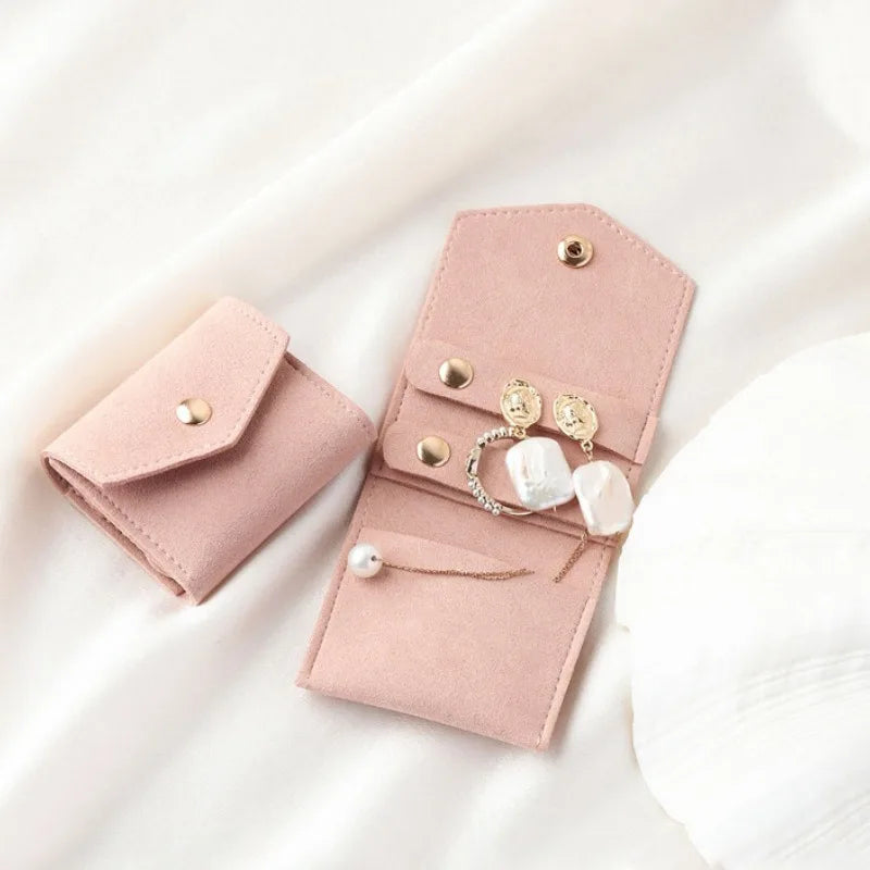 Small Microfiber Leather Jewelry Storage Bag