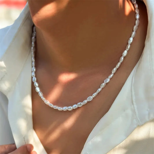 Pearl Choker Necklace And Bracelet for Women