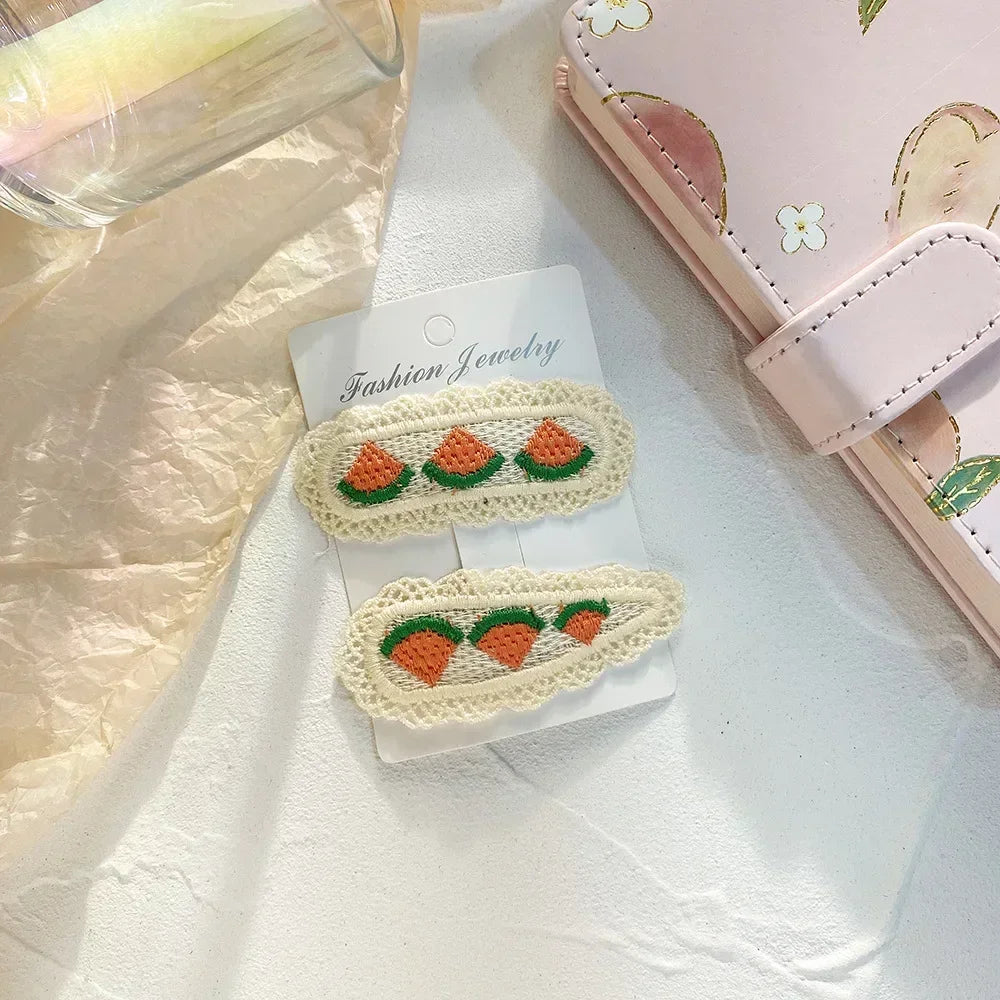 Cherry Knitting Hair Clips